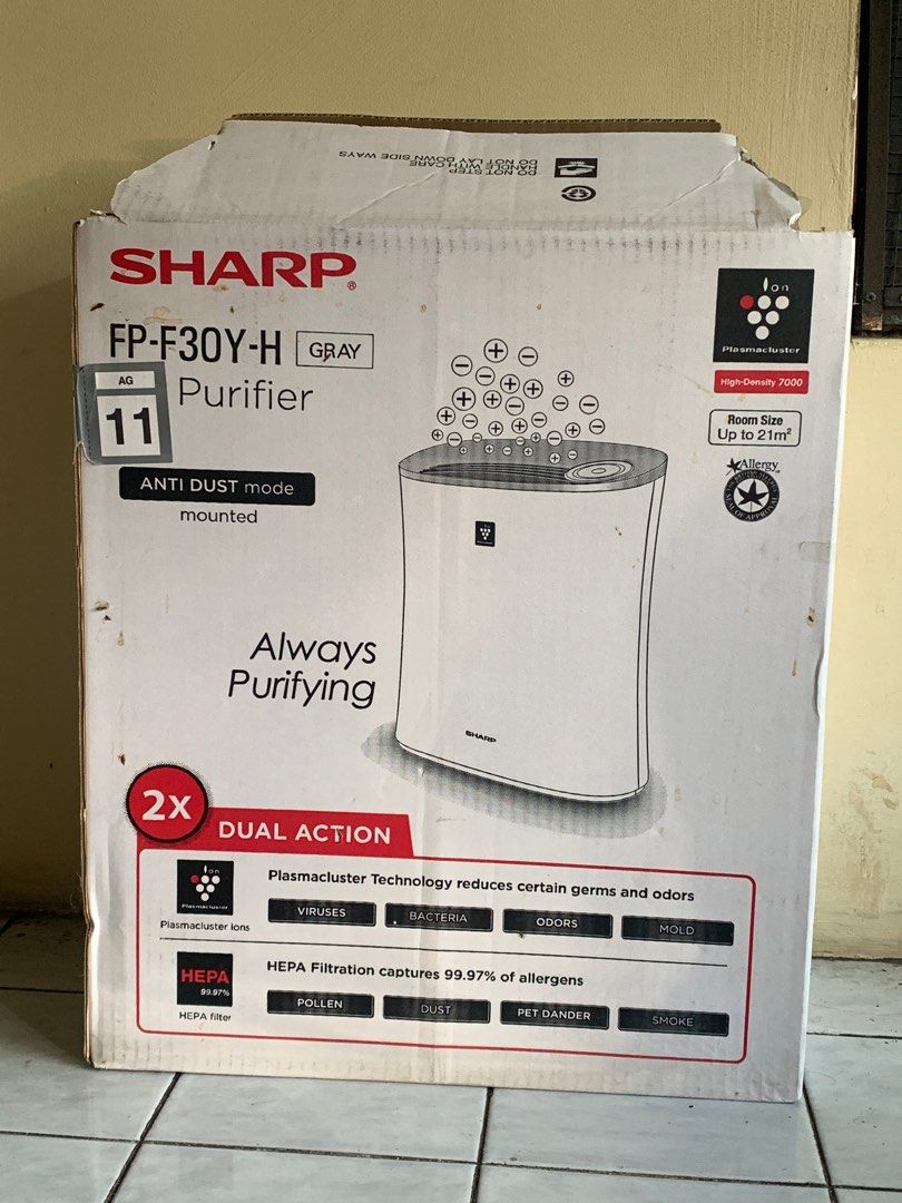 SHARP AIR PURIFIER FPF30YH 100 BAGUS, Elektronik, Lainnya di Carousell