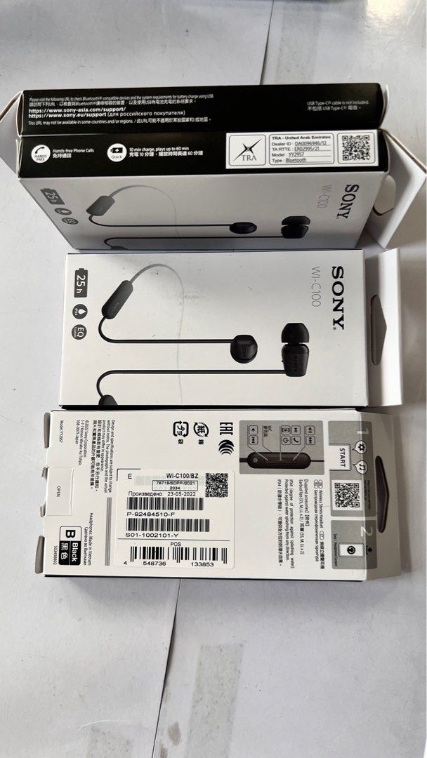 Sony WI C100 (Category: Earphones) located in Manila. Submitted by skin_care_depot (Listing ID 1204251962, Image 3). Description: Brand new, authentic Sony earphones. Recently purchased from Abu Dhabi. Shipping c/o buyer.
