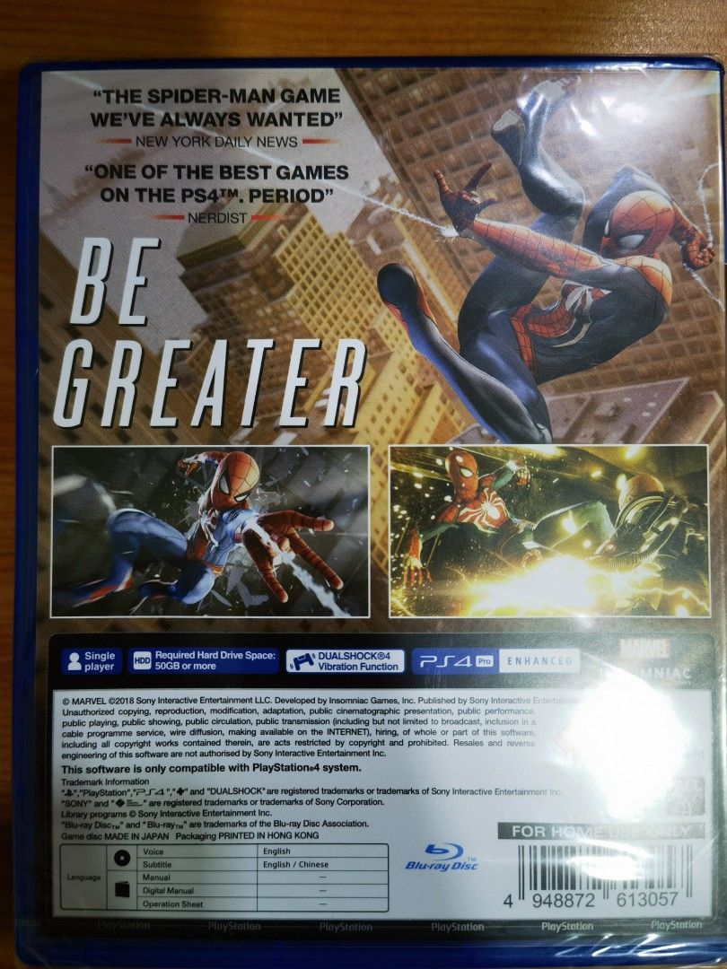 NEW PS4 Marvel Spider-Man Spiderman Game of Year Edition (HK, Chinese /  English)