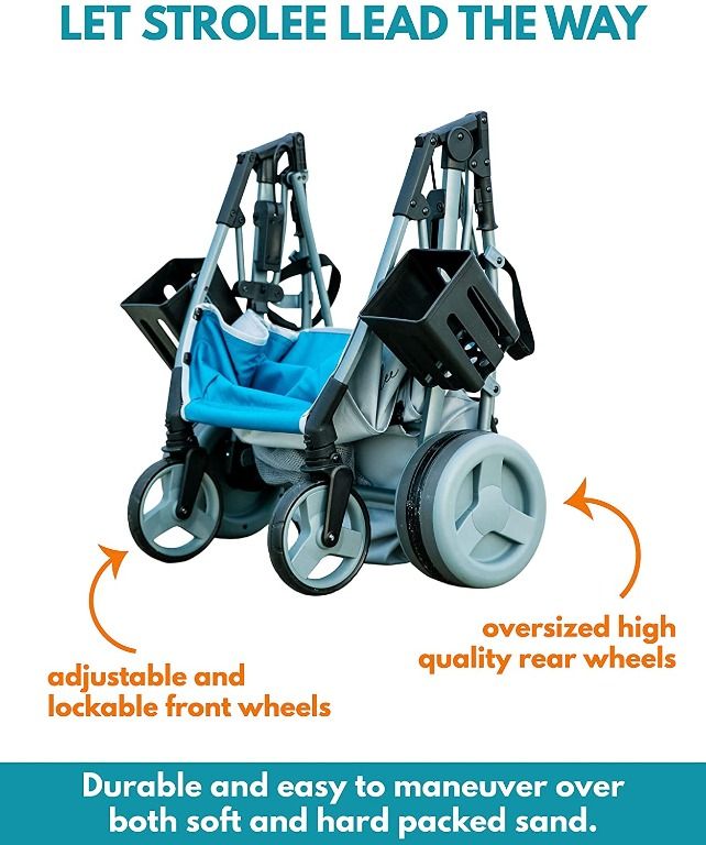 Strolee Beach and Field Utility Compact Folding Cart - All-Terrain
