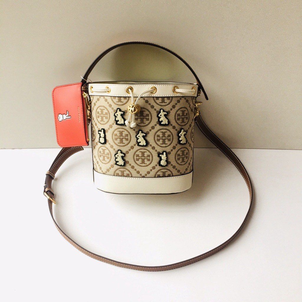 Mini T Monogram Embroidered Rabbit Bucket Bag: Women's Handbags