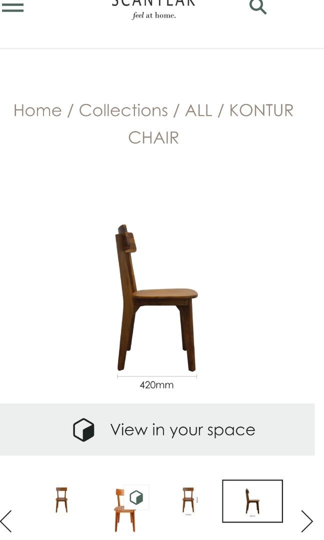 Teak Dining Chairs (Scan Teak Kontour), Furniture & Home Living