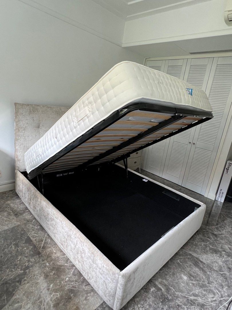 Tempur Queen Sized Storage Bed Frame, Furniture & Home Living