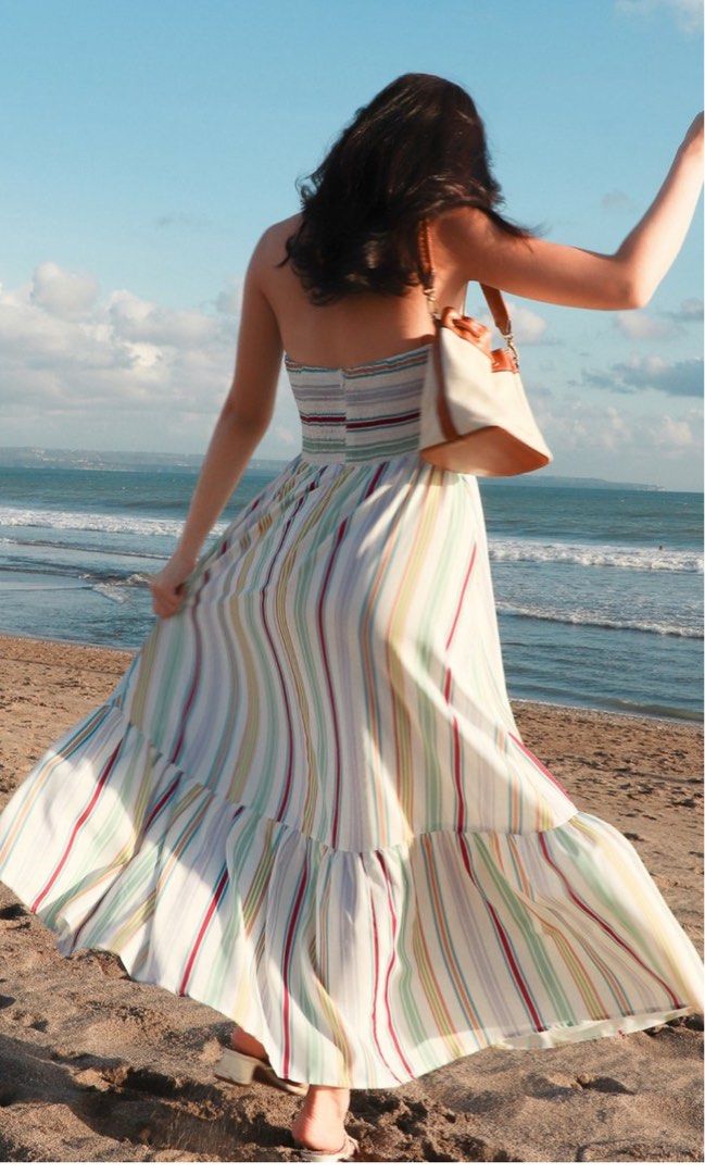 Mds stripes soiree dress shop