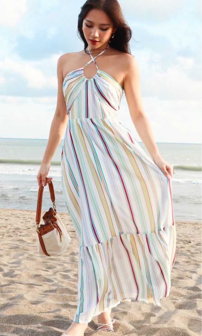 Mds stripes soiree dress 2025