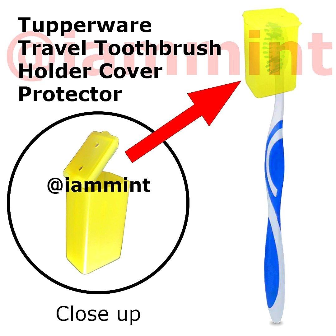 Tupperware Rectangular Flip Top Travel Toothbrush Cover Holder