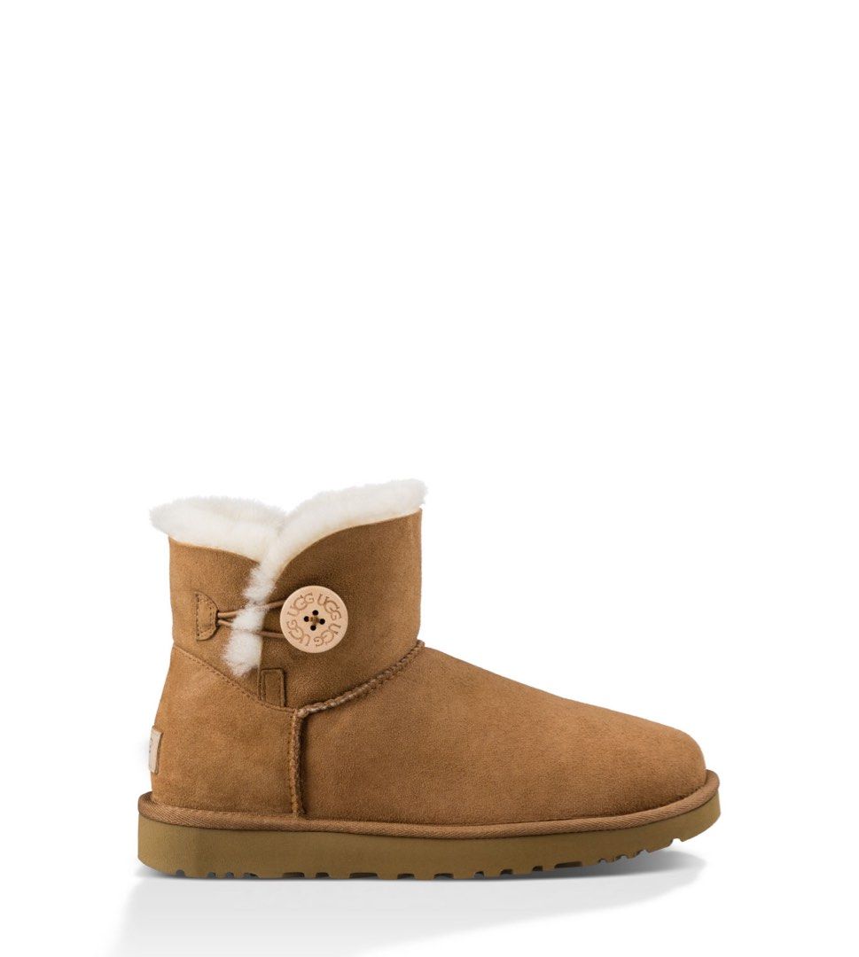 UGG W MINI BAILEY BUTTON II, Women's Fashion, Footwear, Boots on Carousell