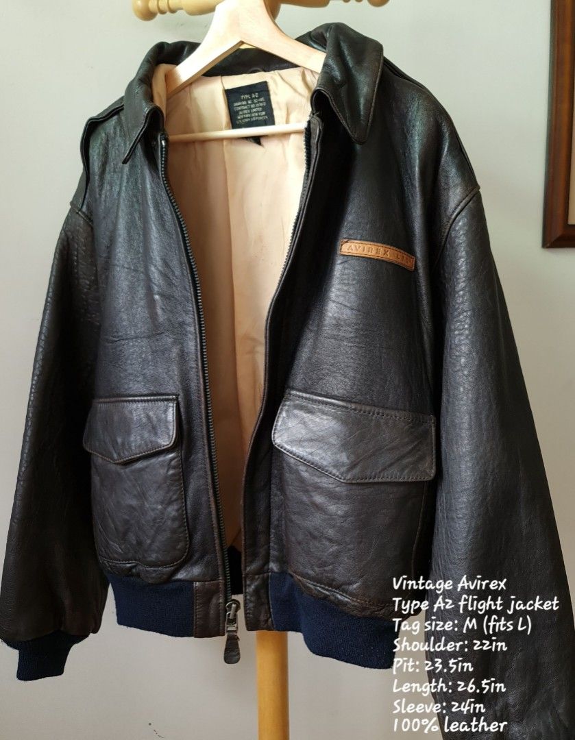 Vintage Avirex USA Type A2 leather jacket L