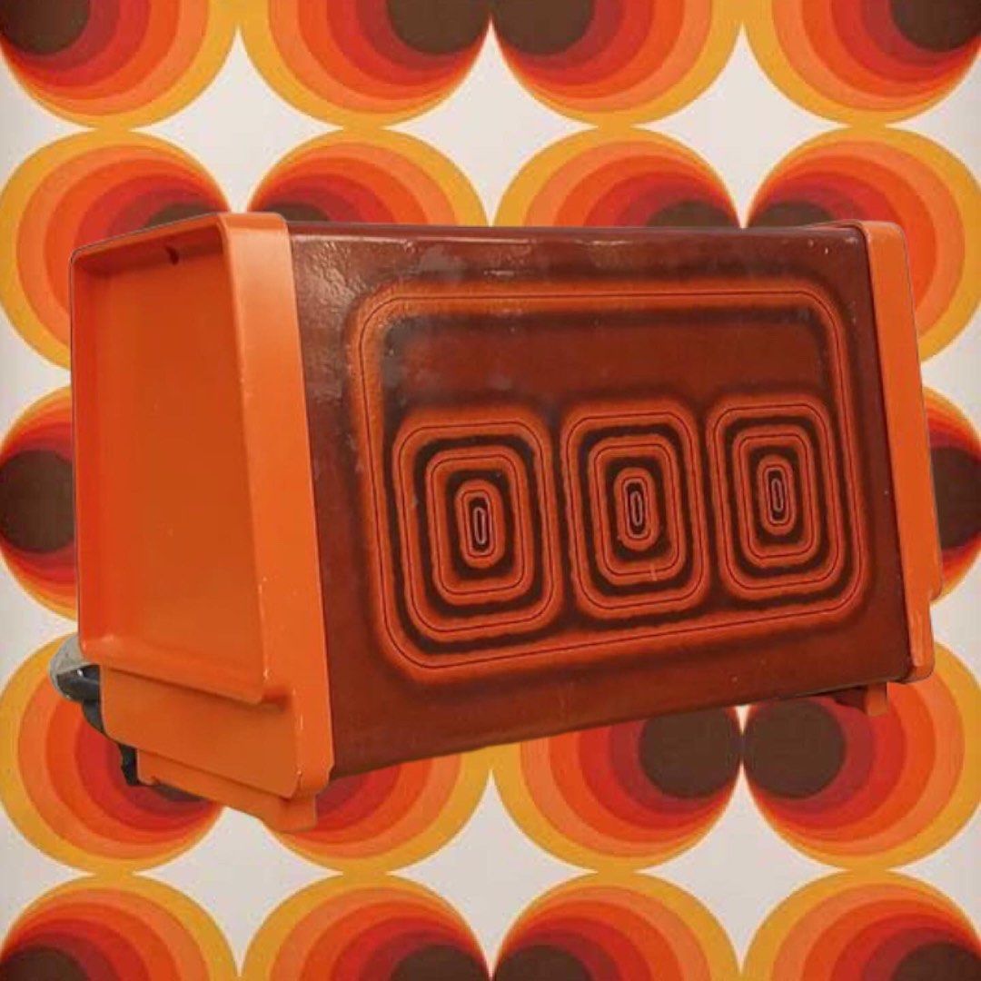 Vintage Germany Toaster Space Age design metal toaster in orange color