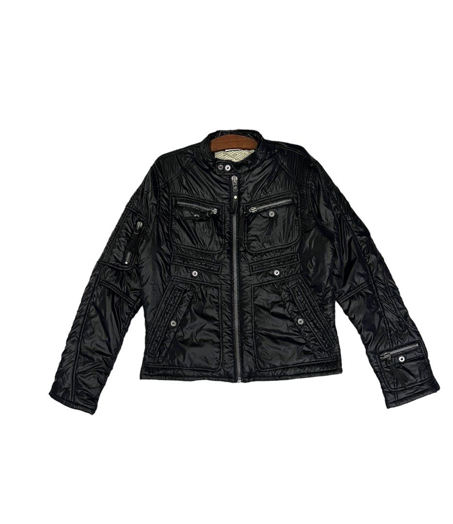 DIESEL: leather jacket with zip - Black | Diesel jacket 00S6Z1 0TAUH online  at GIGLIO.COM