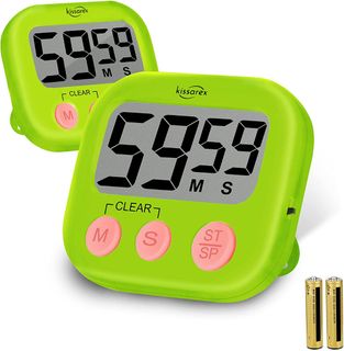Ppiao 6 Pack Digital Timer For Teacher Small Timers For Kids Magnetic Back  Big Lcd Display Loud Alarm Minute Second Count Up Countdown With On/off Swi