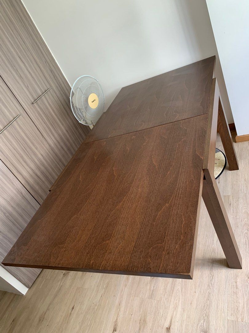 Dining table (Category: Tables & Sets) located in Singapore. Submitted by ftsl510 (Listing ID 1204206525, Image 2). Description: Only used as work desk during Covid. 90x90cm. Can be extended to 180x90cm. Self collect at Yishun..