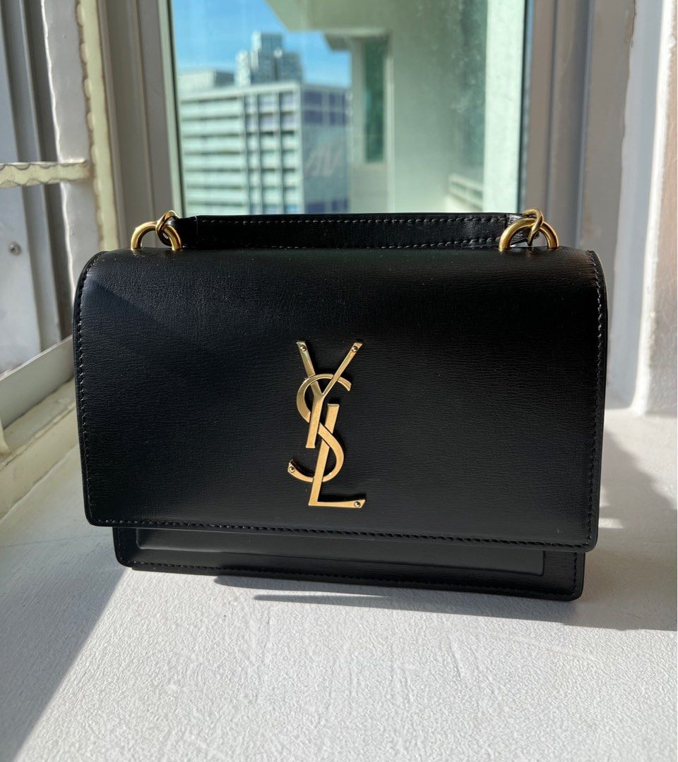 UNBOXING YSL SUNSET CHAIN WALLET IN CROCODILE EMBOSSED SHINY LEATHER 