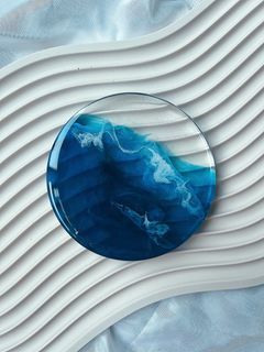 #02 ocean handmade beach resin coaster