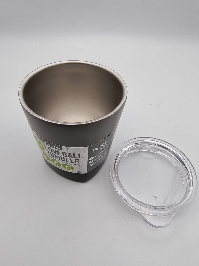 Reduce Lowball Tumbler Monotone Metallic Charcoal 10 oz