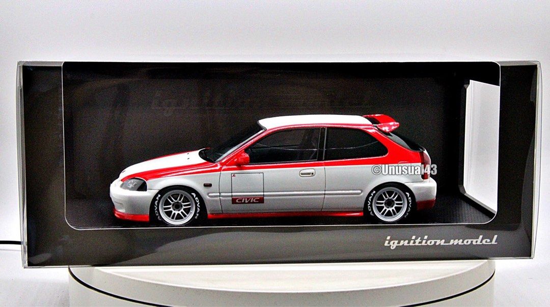 1/18 Ignition Model Honda Civic EK9 Type R White/Red