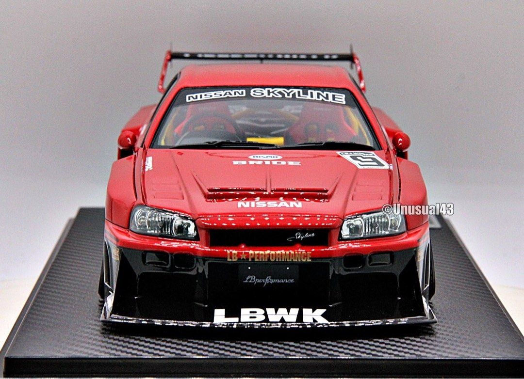 1/18 Ignition Model LB ER34 Super Silhouette Skyline Red/ Black #9