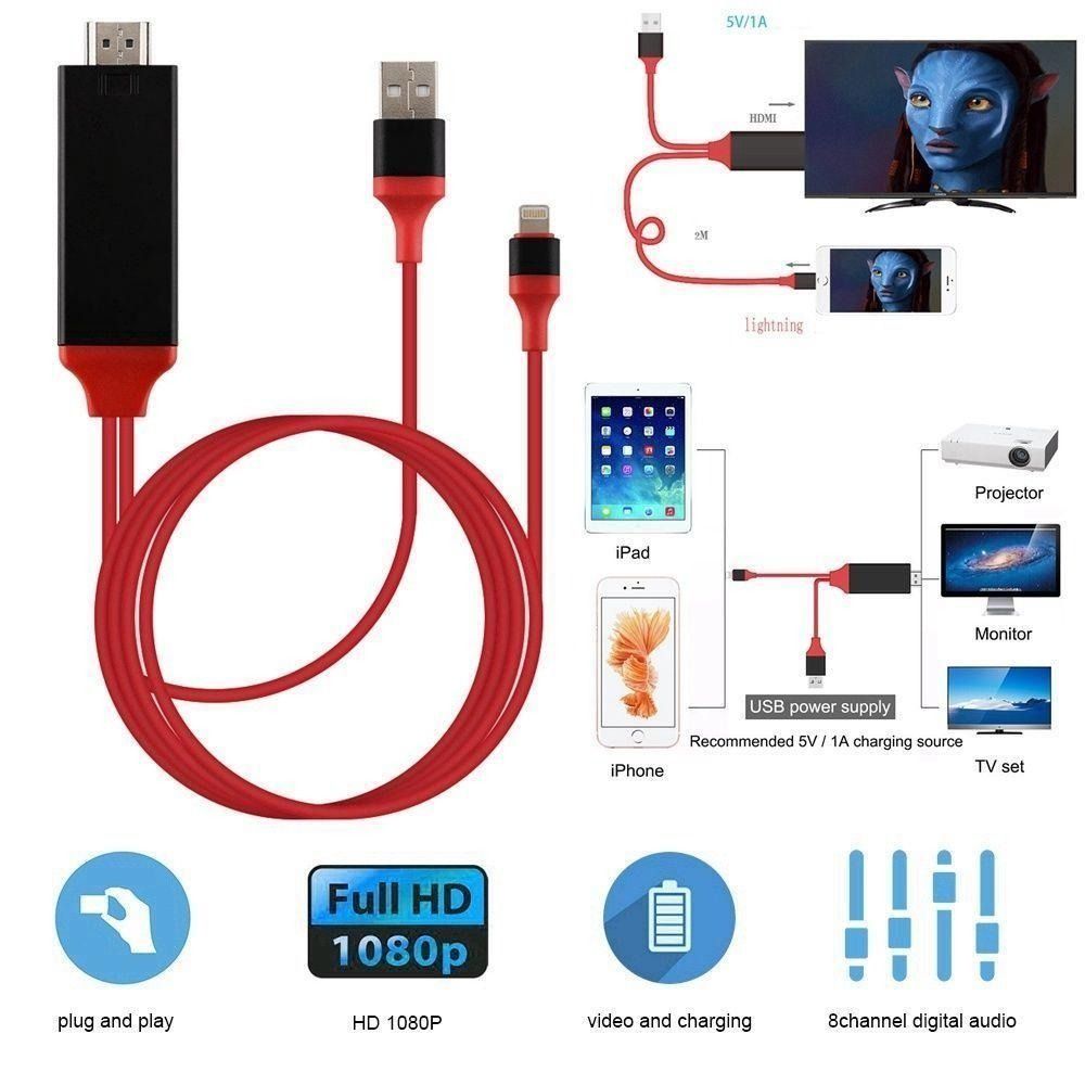 [3309] HDMI To Usb And Lightning Cable, Computers & Tech, Parts