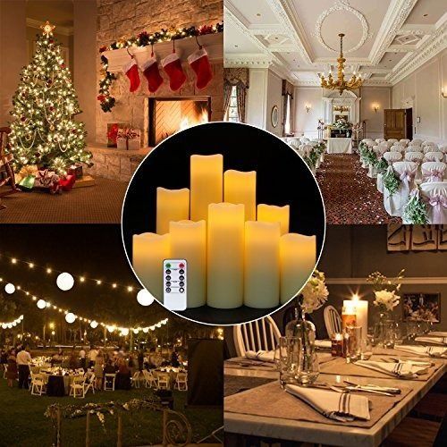 [3342] Eldnacele Flameless Candles Flickering Battery Operated Pillar