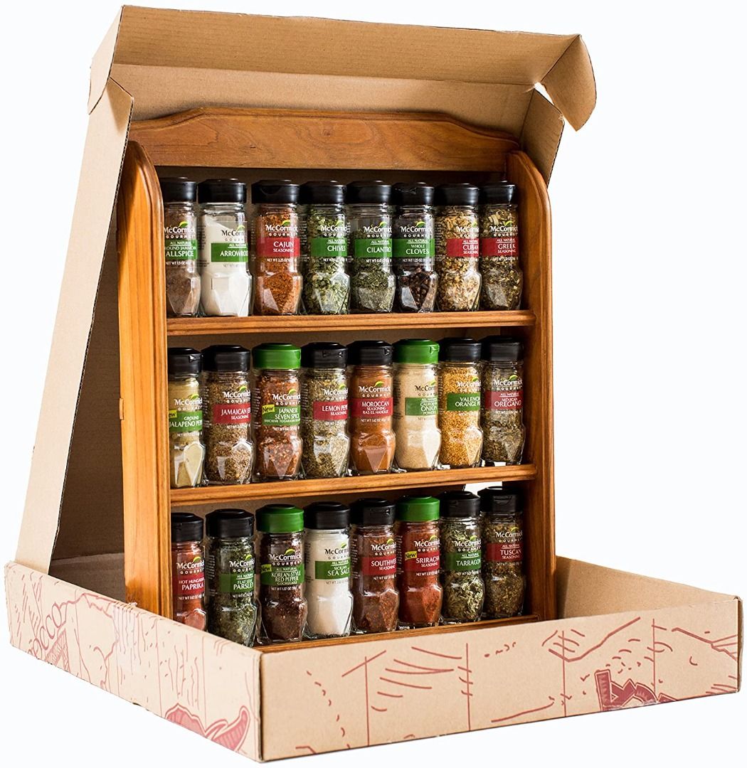 3 TIER Wooden Spice Rack Organizer Can Fit 24 Spice Bottles Rack Only ...