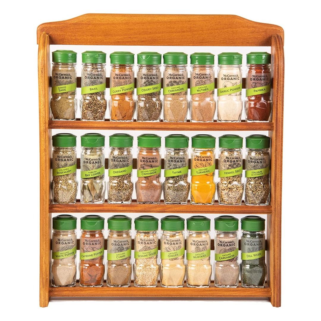 3 TIER Wooden Spice Rack Organizer Can Fit 24 Spice Bottles Rack Only ...
