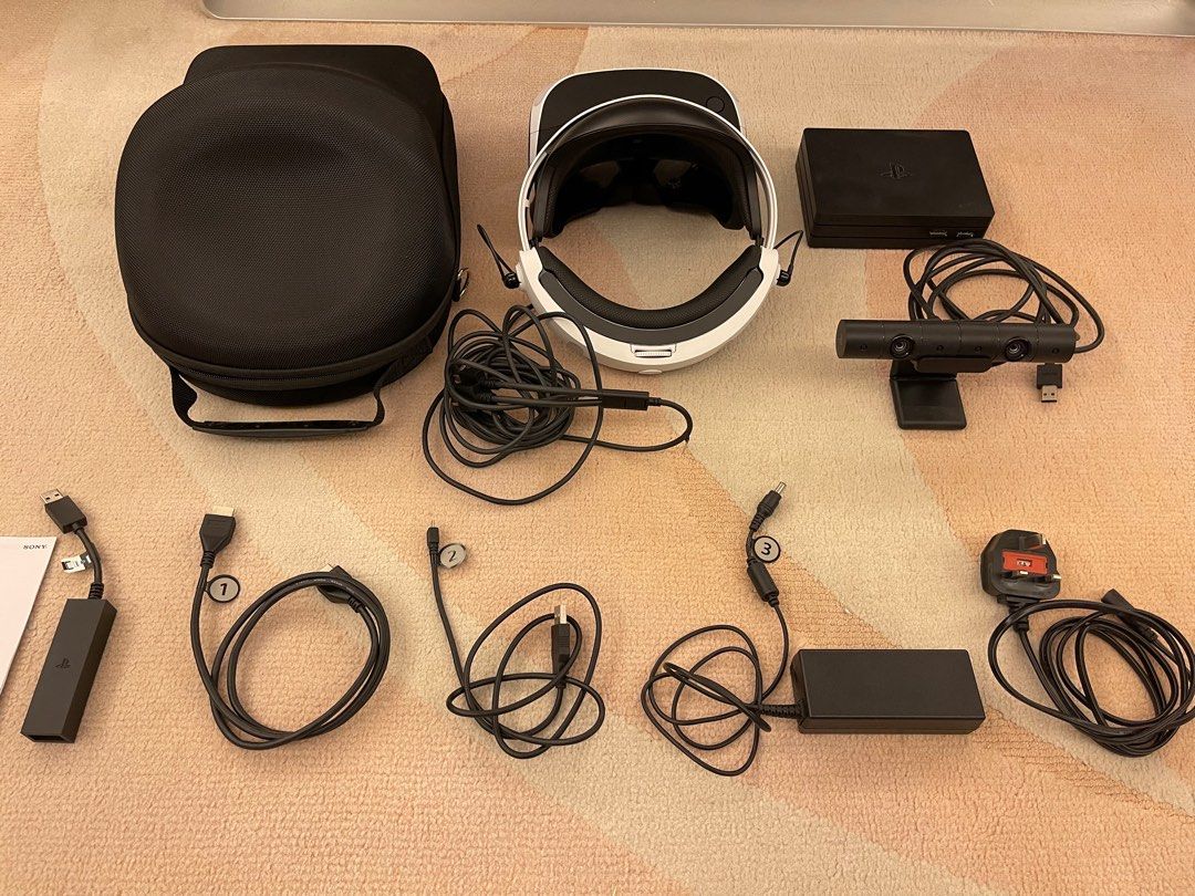 99%新】PS VR 2 改良版CUH-ZVR2 連原廠PS5 Adaptor及副廠收藏盒, 電子 