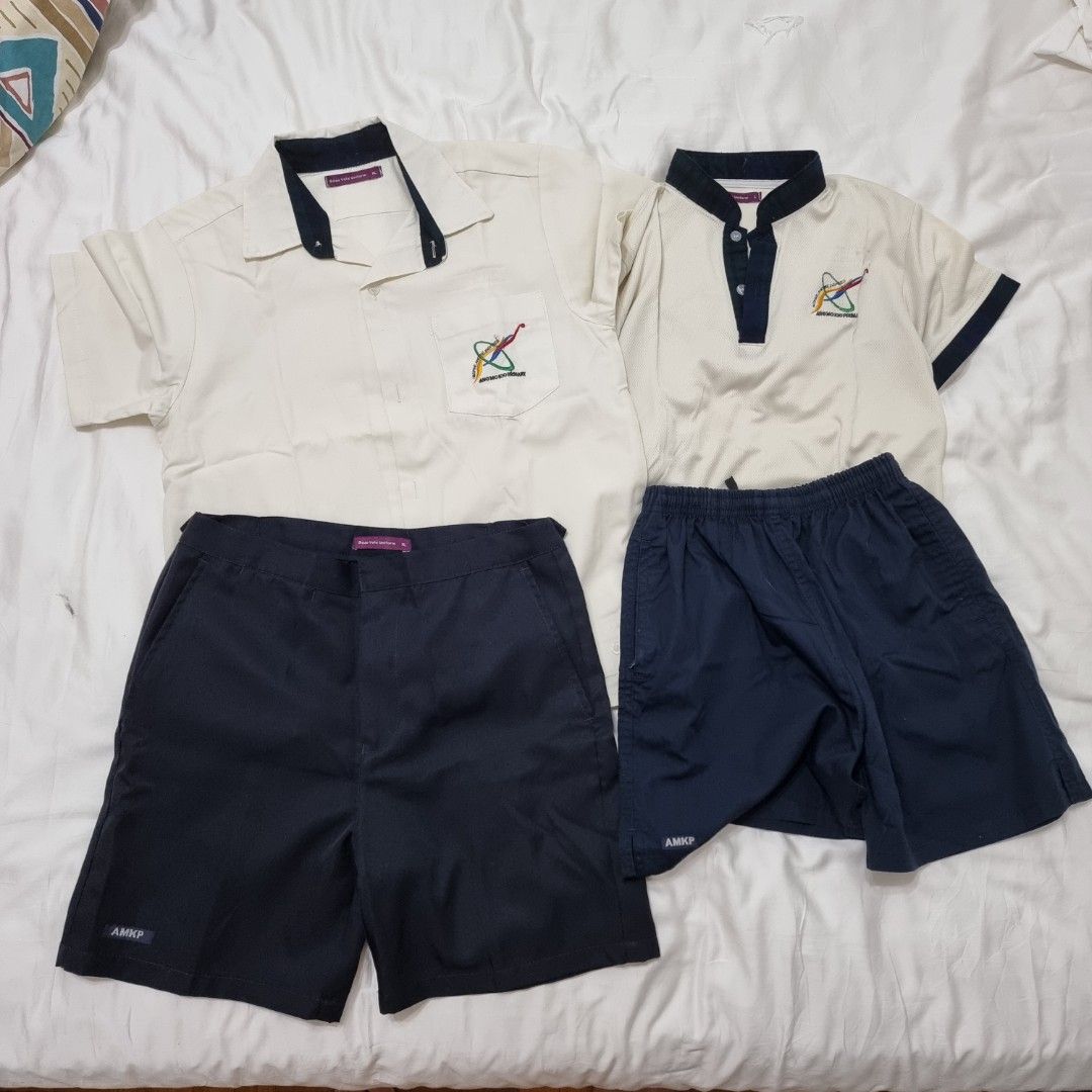 Ang Mo Kio Primary School uniform PE t shirt shorts, Babies & Kids, Babies & Kids Fashion on