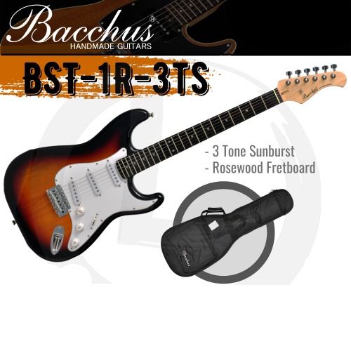 Bacchus BST-1R-3TS Electric Guitar, Rosewood Fretboard - 3 Tone Sunburst  (BST1R/BST-1R)