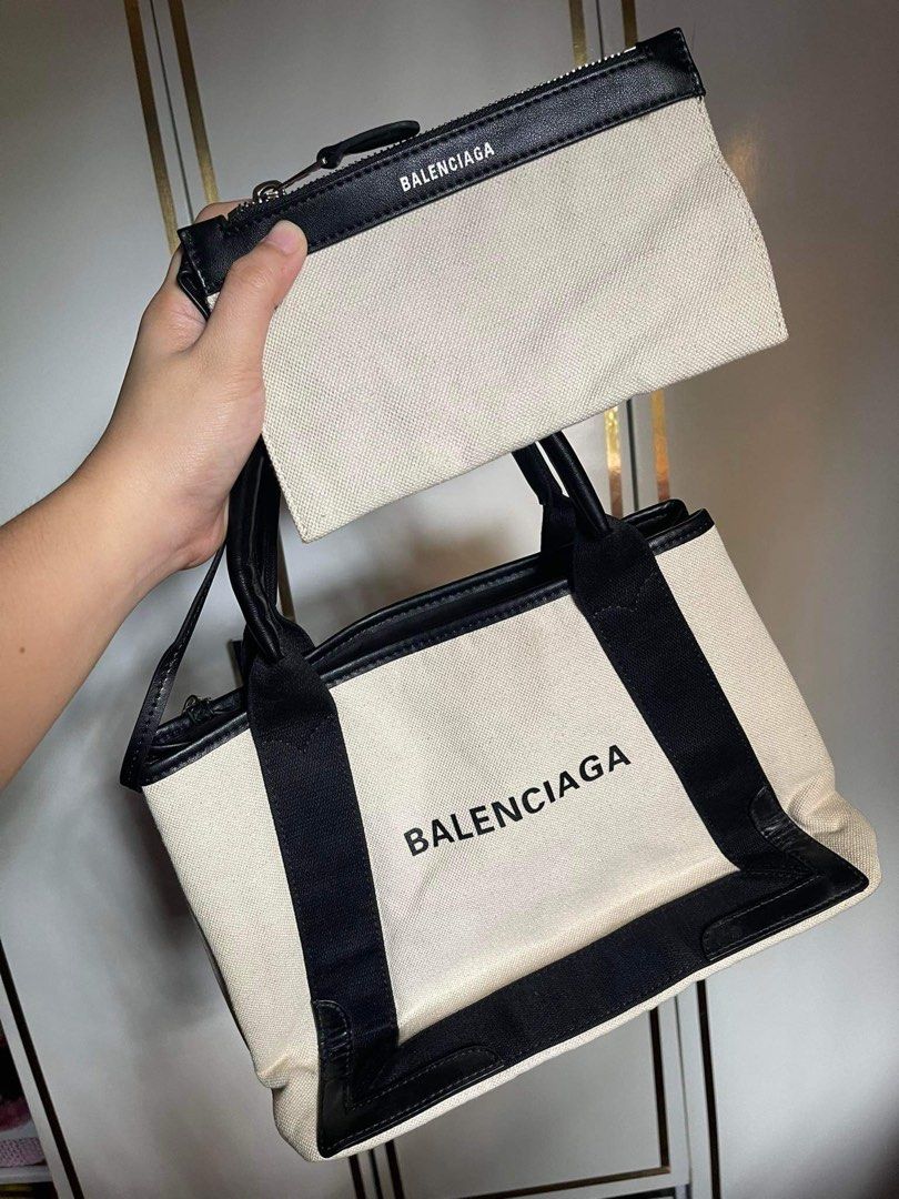 Túi Nữ Balenciaga Navy Cabas Small Tote Bag Ivory 339933210F39261   LUXITY