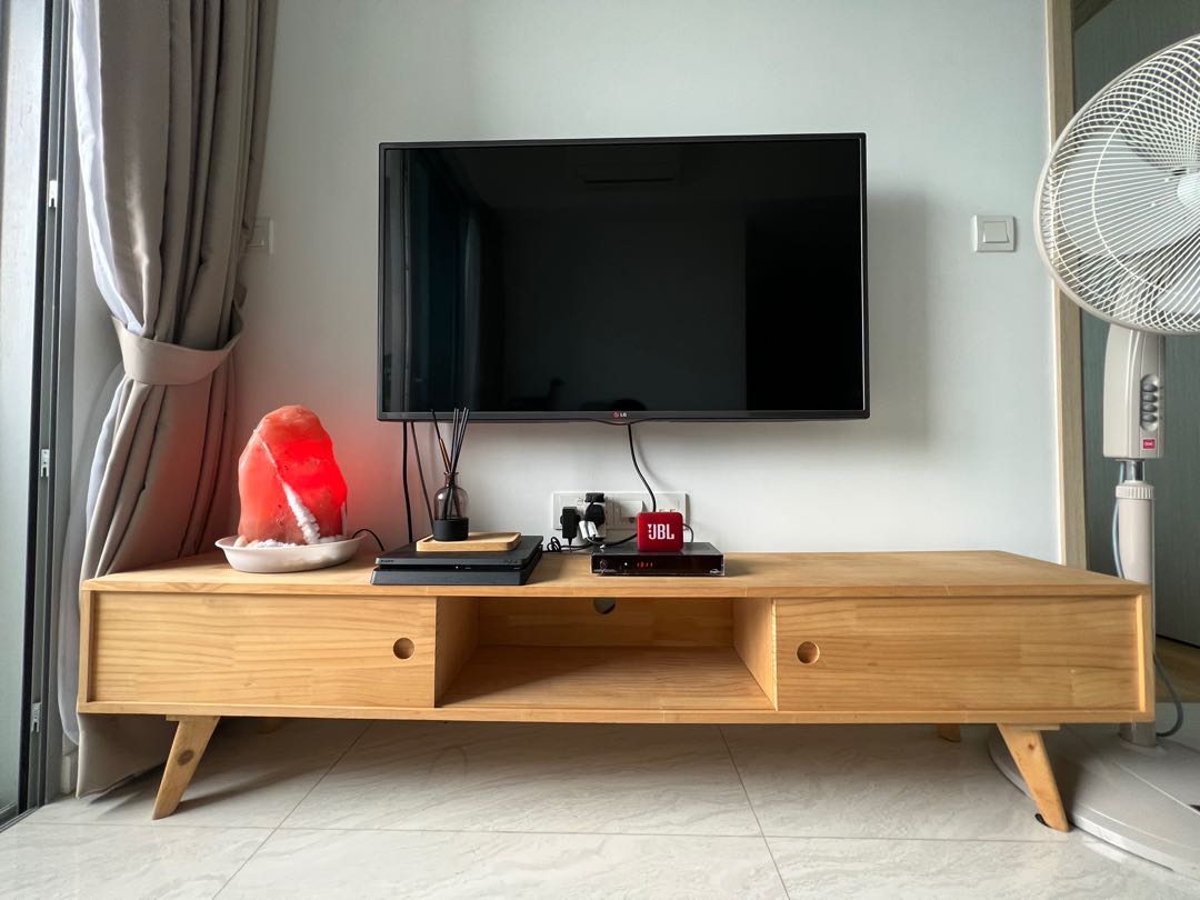 Beautiful wooden TV console, Furniture & Home Living, Furniture, TV