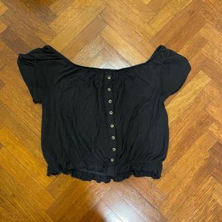 Black H&M Peasant Blouse Size L