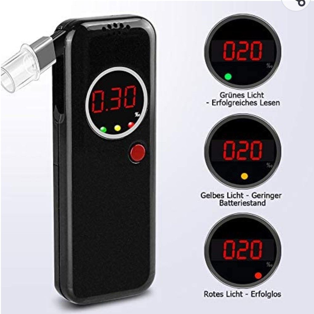 Storen rekruut Klimatologische bergen BOIROS Alcohol Tester, Professional Portable Breath Alcohol Meter, LCD  Display Promille Tester, Alcohol Tester, Accurate Alcohol Measuring  Devices, Police Accurate with 6 Mouthpieces, Black, Health & Nutrition,  Medical Supplies & Tools on