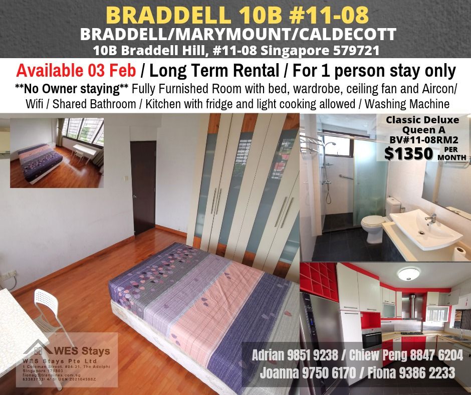 Braddell MRT / Marymount MRT / Caldecott MRT/ Available 03 Feb, Property, Rentals, Room Rentals