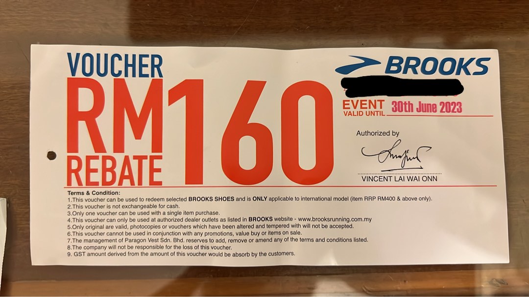 Brooks voucher, Tickets & Vouchers, Vouchers on Carousell