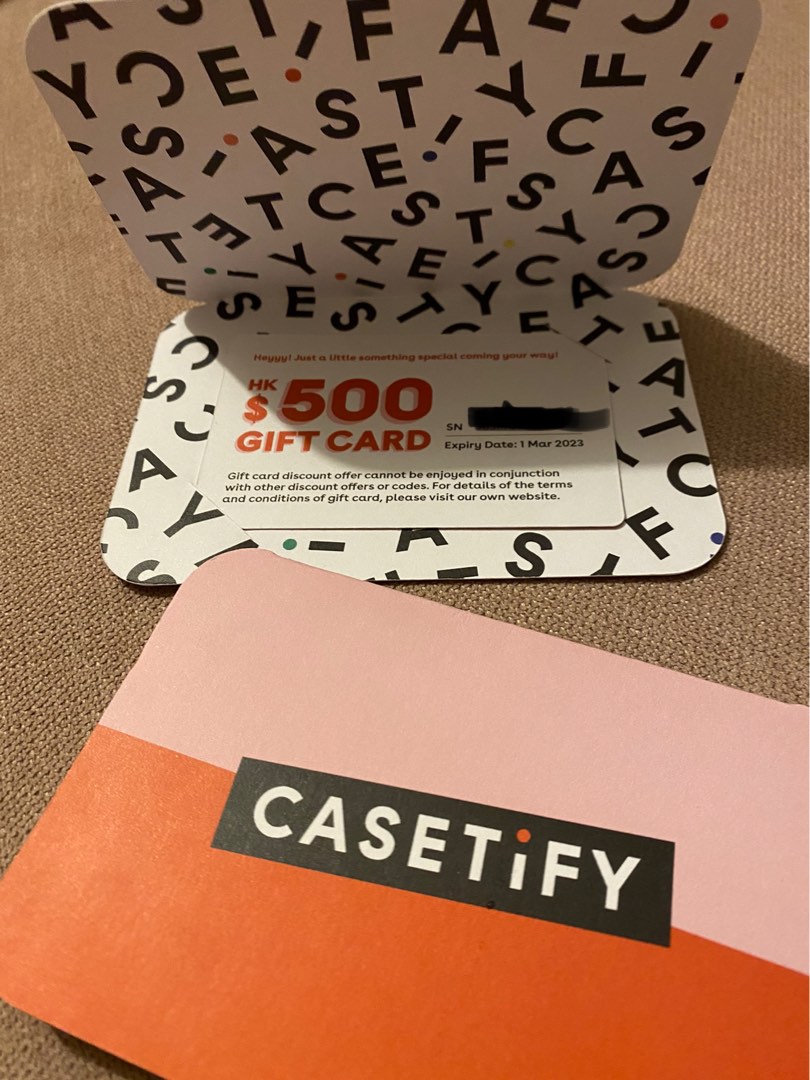Casetify gift card 500 (expire on mar 1 2023), 門票＆禮券, 兌換券 Carousell