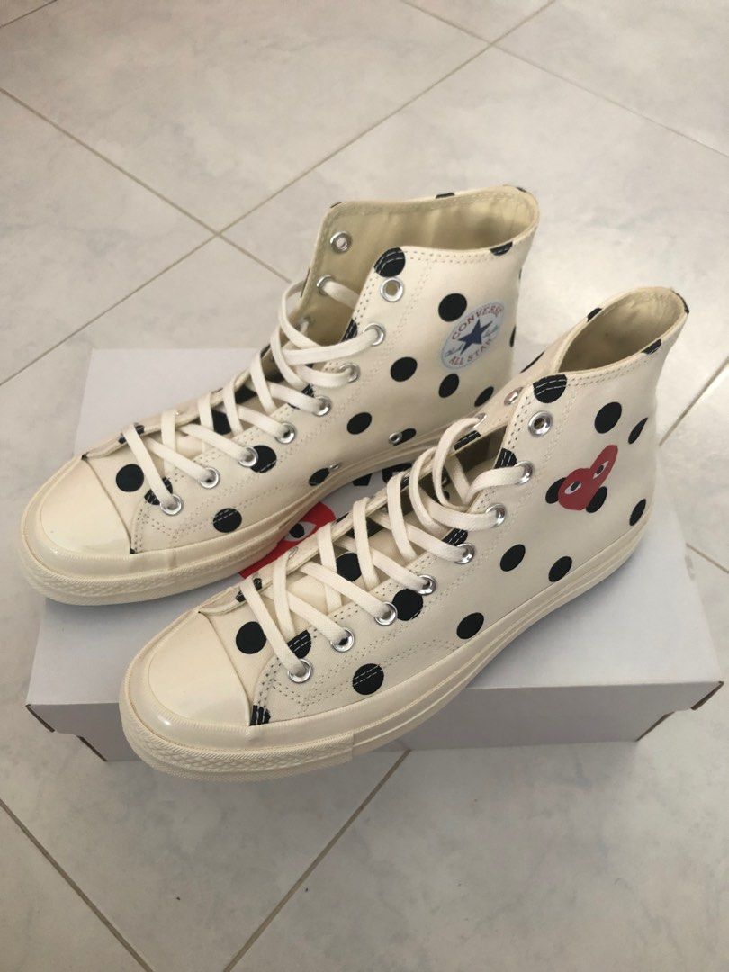 CDG Play x Converse Off White Polka Dot Hi
