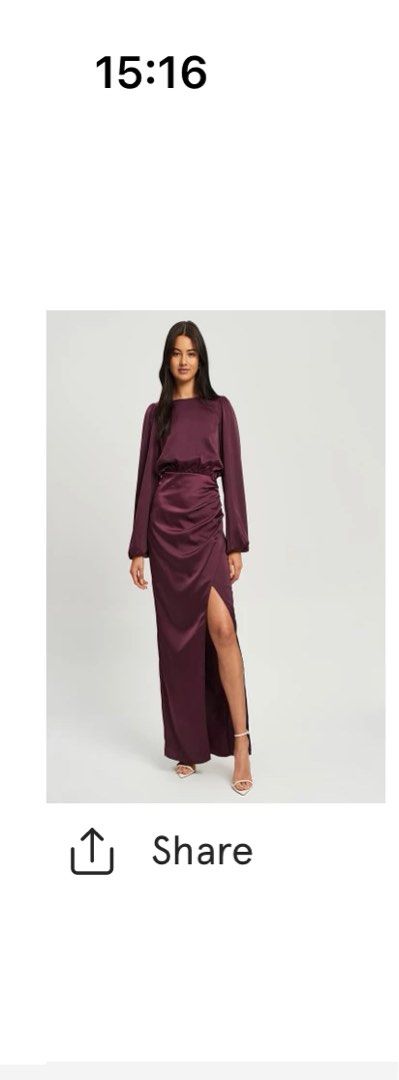 Dark purple satin online dress