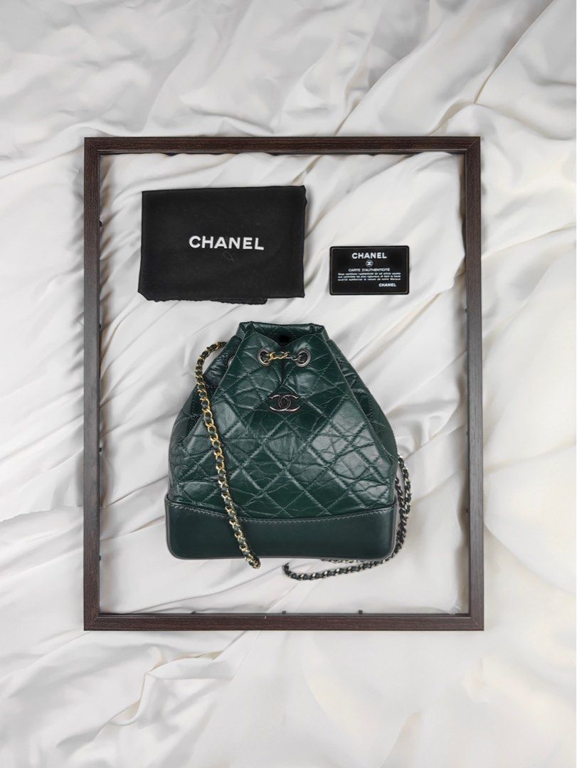Gabrielle leather backpack Chanel Green in Leather - 30004178