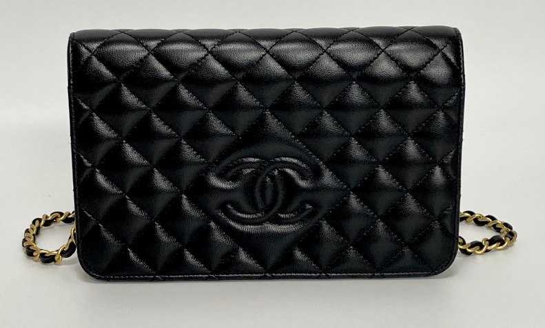 Chanel Matelasse Chain Wallet (Black, Lambskin), Luxury, Bags & Wallets ...