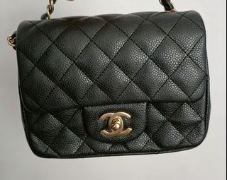 Chanel classic flap Square Mini iridescent grey caviar ruthenium hw Bag