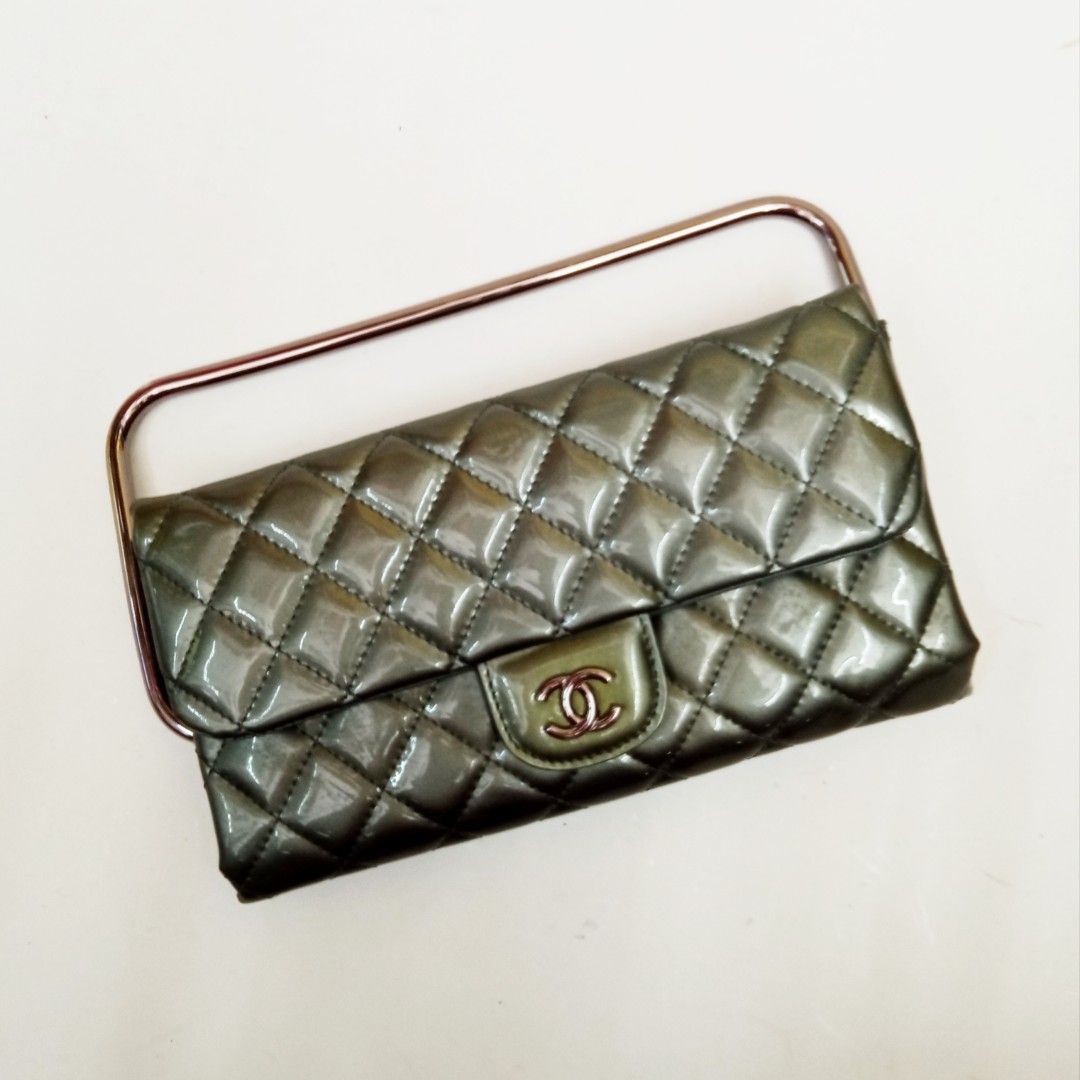 Chanel Rare Runway Quilted Classic Flap Patent Clutch
