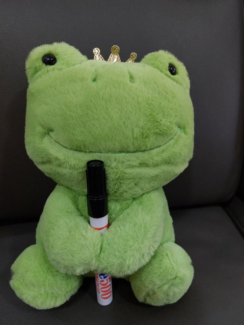 Cute Frog Plush stuffed Animal with crown, Hobbies & Toys, Toys & Games