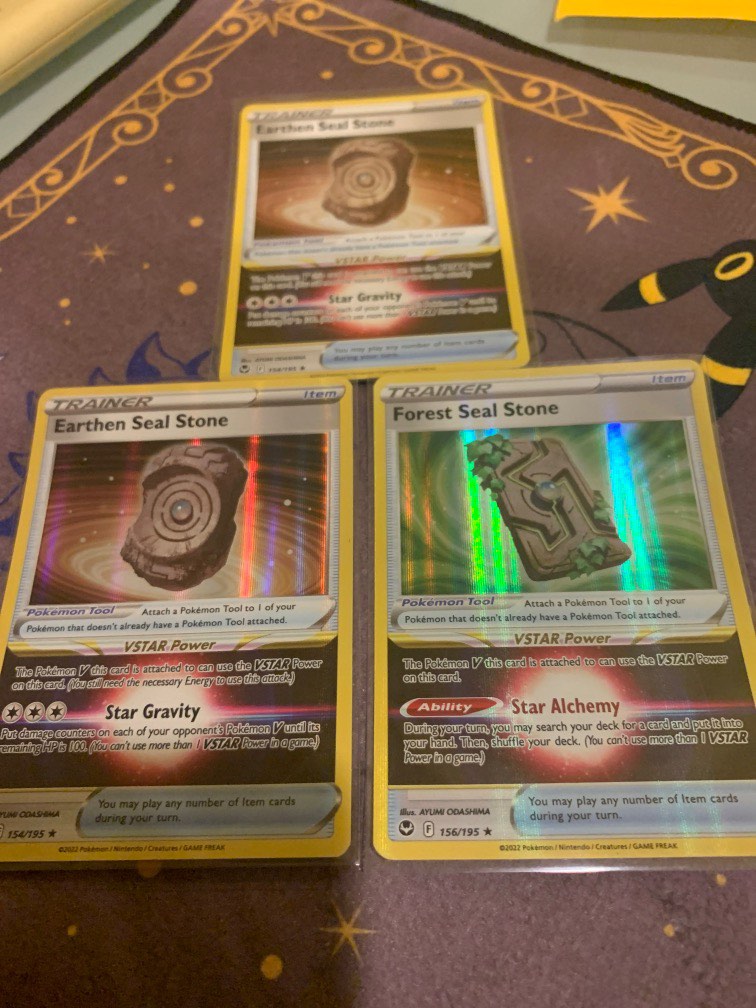 Pokémon TCG Earthen Seal Stone & Forest Seal Stone, Hobbies & Toys