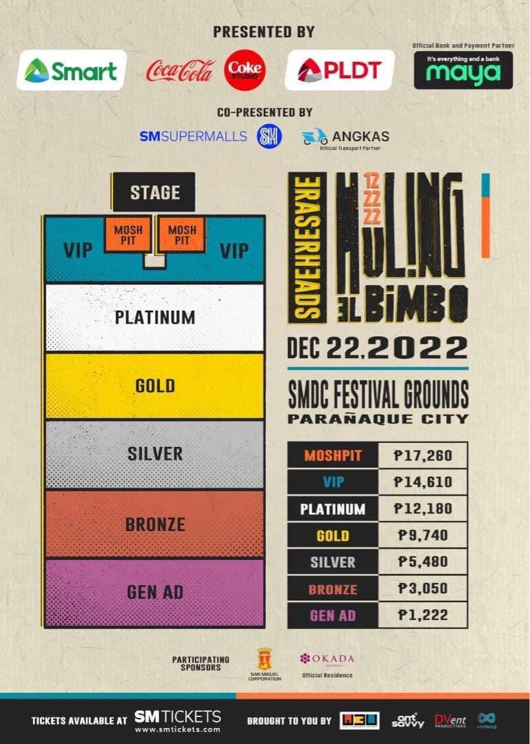 ERASERHEADS 2022 CONCERT, Tickets & Vouchers, Event Tickets on Carousell
