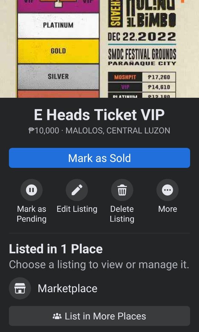 Eraserheads Concert VIP Ticket, Tickets & Vouchers, Event Tickets on