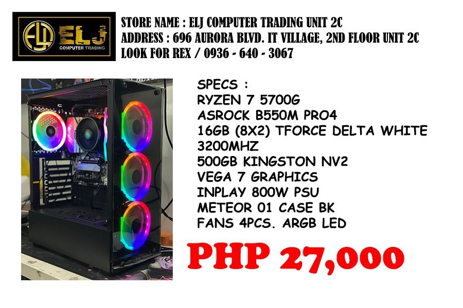 FOR SALE RYZEN 7 5700G+ASROCK B550M PRO4 SYSTEM UNIT!, Computers & Tech ...