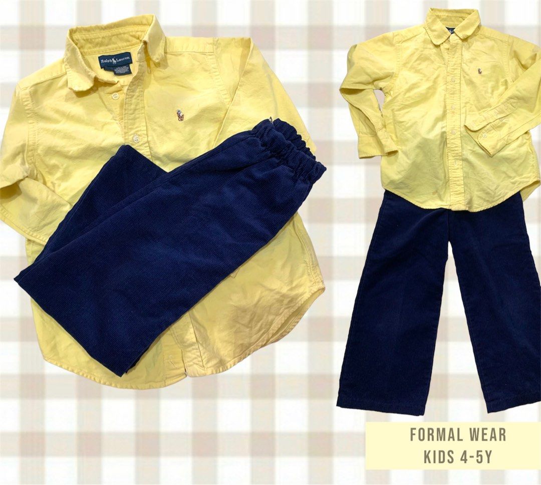 Blue pants yellow online shirt