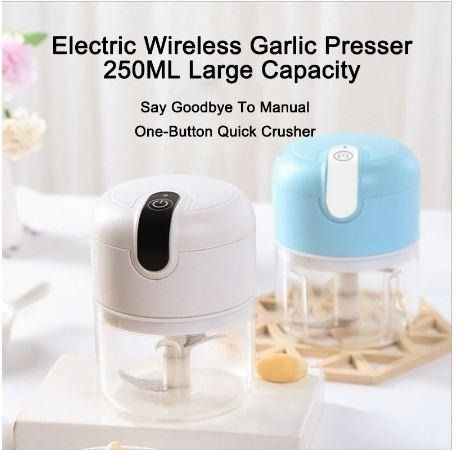 250ml Large Capacity Green USB Rechargeable Mini Garlic Press With Electric  Masher And Grinder, Kitchen Tool For Home Use