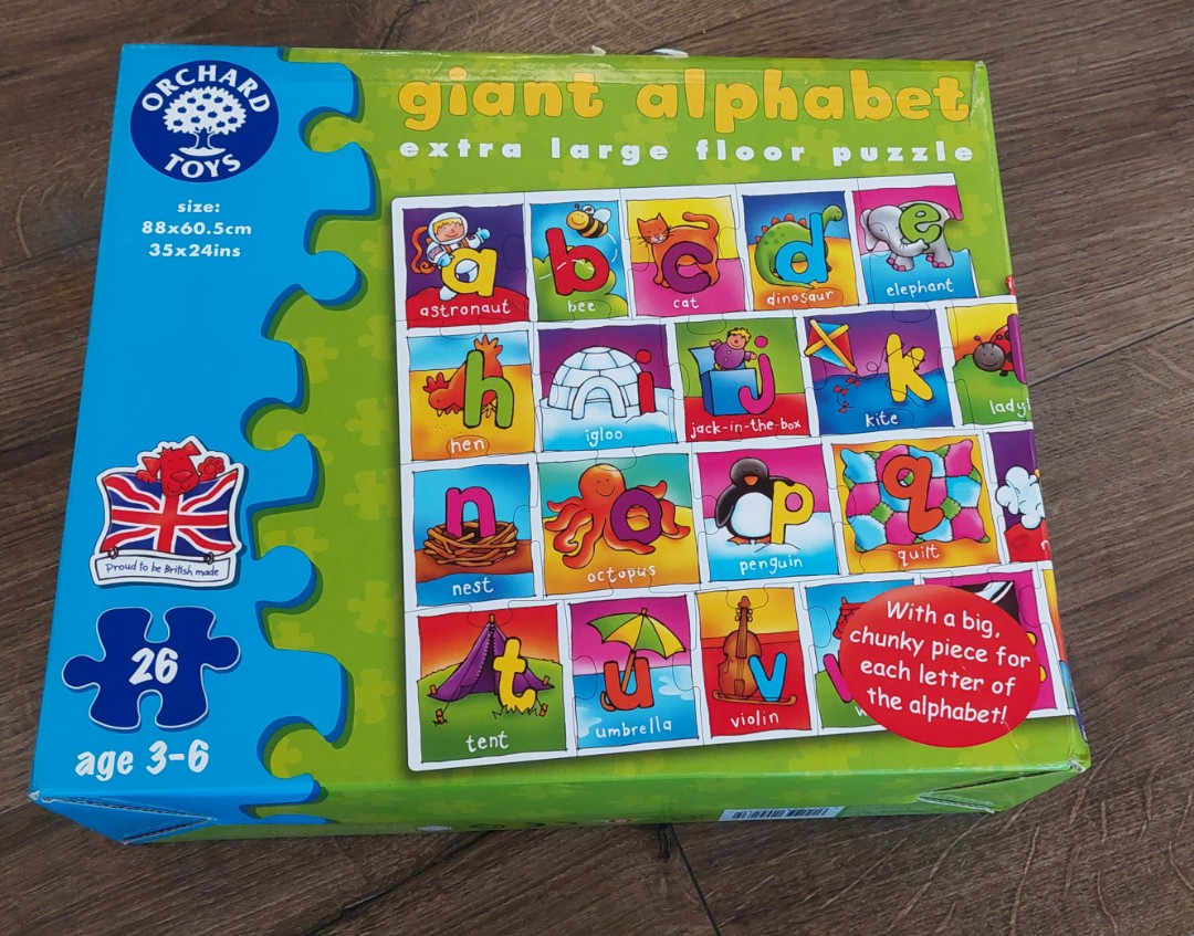 giant alphabet floor puzzle.., 興趣及遊戲, 玩具 & 遊戲類 Carousell