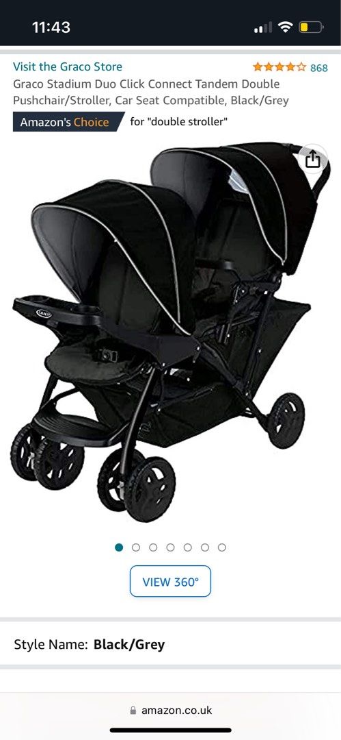 Graco stadium duo click connect tandem double stroller Babies
